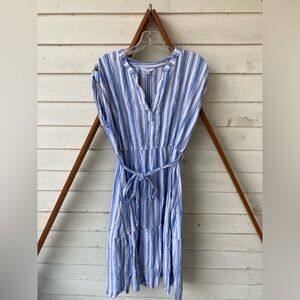 Time and Tru Blue and White Striped Long Sleeve Dress